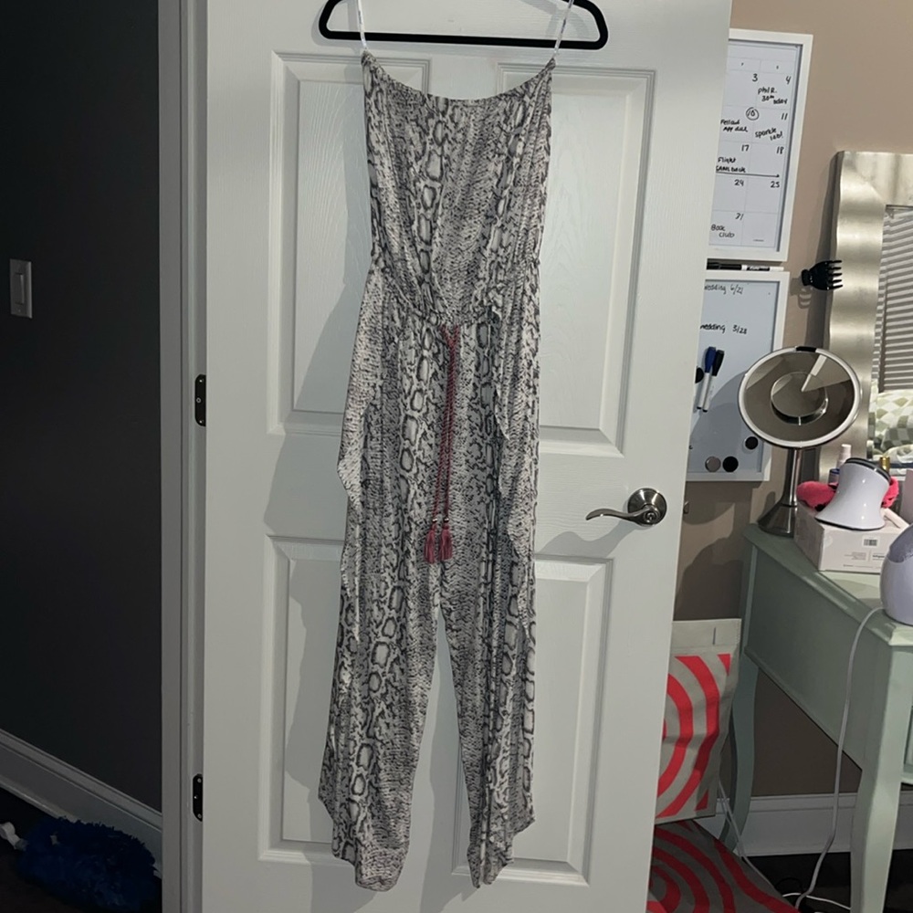 Strapless beach jumpsuit